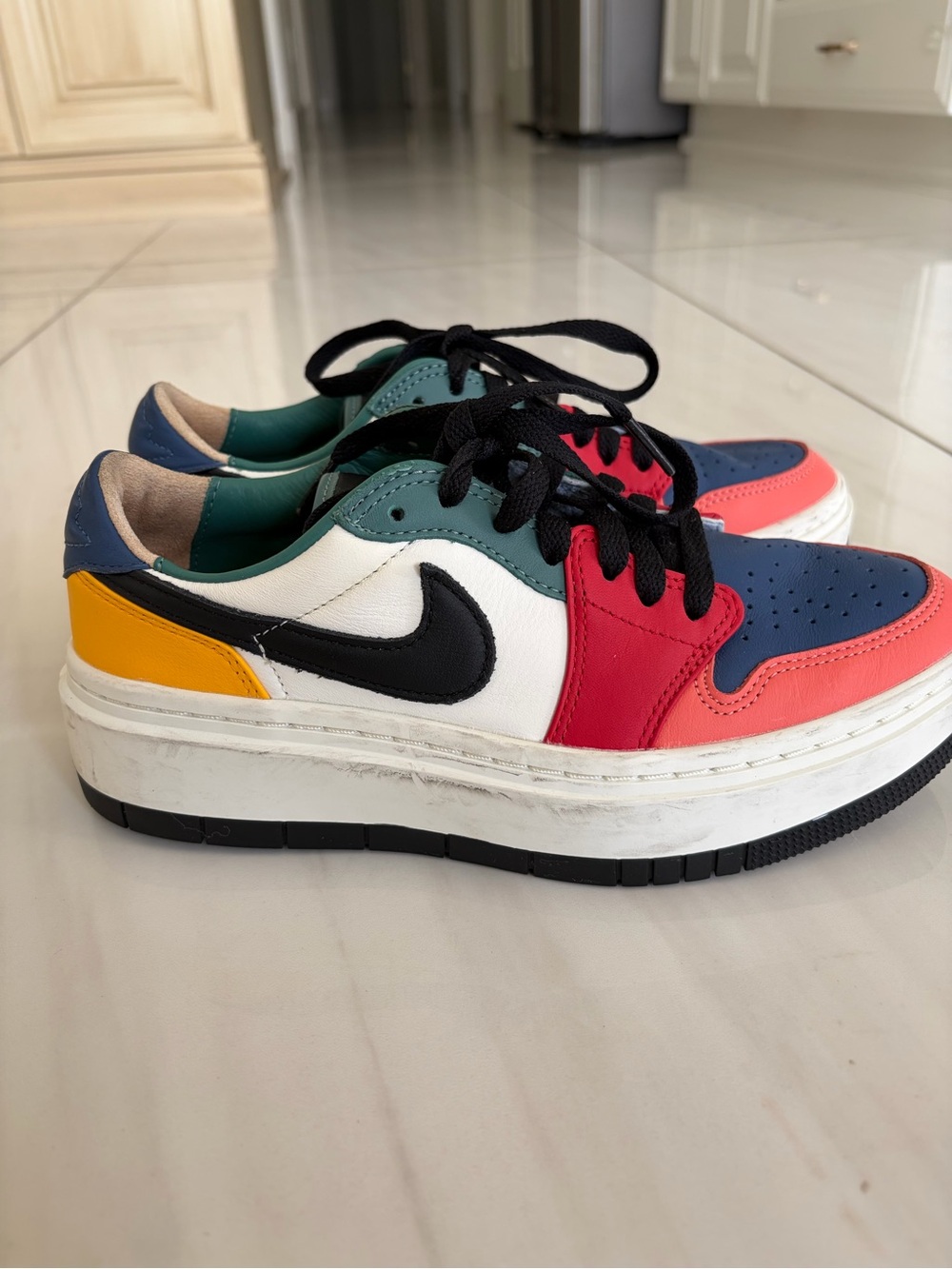 Nike Women’s Multicolor Low Top Sneakers - Navy, Red, Yellow, White, Green